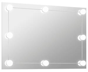 Lustro Åcienne z lampkami LED, bez ramy, prostokÄ tne, szklane
