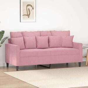 Sofa 2-osobowa, rÃ³Å¼owy, 140 cm, tapicerowana aksamitem