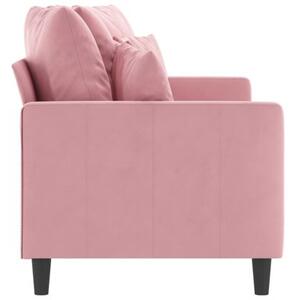 Sofa 2-osobowa, rÃ³Å¼owy, 140 cm, tapicerowana aksamitem