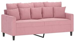 Sofa 2-osobowa, rÃ³Å¼owy, 140 cm, tapicerowana aksamitem
