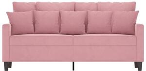 Sofa 2-osobowa, rÃ³Å¼owy, 140 cm, tapicerowana aksamitem