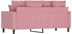 Sofa 2-osobowa, rÃ³Å¼owy, 140 cm, tapicerowana aksamitem