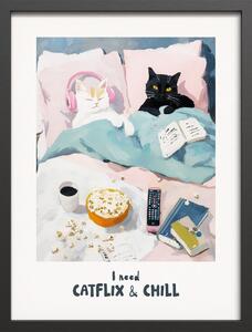 Obraz drukowany z ramą w zestawie 30x40 cm Catflix – Styler