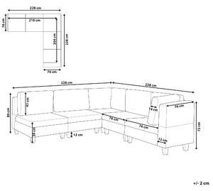 Nowoczesna sofa narożna prawostronny 5-osobowa modułowa jasnoszara Fevik Beliani