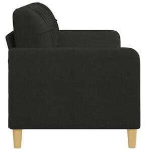 Sofa 3-osobowa, czarna, 180 cm, tapicerowana tkaninÄ