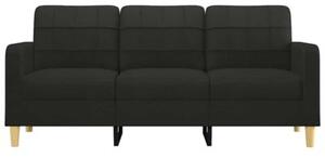 Sofa 3-osobowa, czarna, 180 cm, tapicerowana tkaninÄ