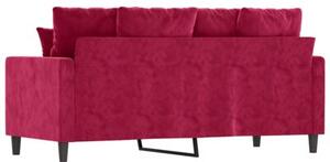 Sofa 2-osobowa, winna czerwieÅ, 140 cm, tapicerowana aksamitem