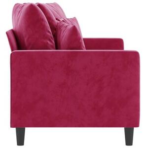 Sofa 2-osobowa, winna czerwieÅ, 140 cm, tapicerowana aksamitem