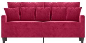 Sofa 2-osobowa, winna czerwieÅ, 140 cm, tapicerowana aksamitem