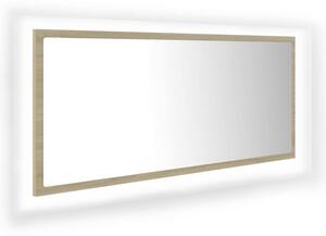 Lustro Åazienkowe LED, kolor dÄ b sonoma, 100x8,5x37 cm, akryl