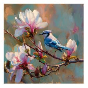 Obraz drukowany na płótnie 32x32 cm Bluejay & Blossom – Styler