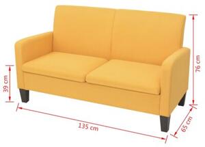 Sofa 2-osobowa, Å¼Ã³Åta, 135 x 65 x 76 cm