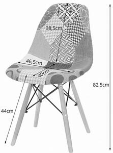 Tapicerowane krzesło kuchenne patchwork - Romero 3X