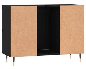 Szafka łazienkowa, czarna, 80x33x60 cm, materiał drewnopochodny