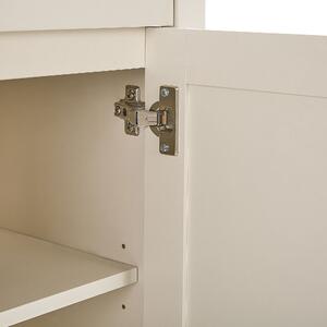 Minimalistyczna szafka 2 szuflady z drzwiami MDF kremowa z jasnym drewnem Atoca Beliani