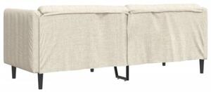 Sofa 3-osobowa, kremowa, tapicerowana tkaninÄ