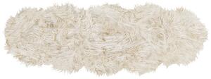 Sztuczna skóra owcza glamour beżowa futro akrylowe włochacz 180x60 cm Mamungari Beliani