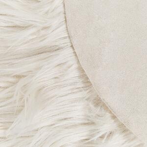 Sztuczna skóra owcza glamour beżowa futro akrylowe włochacz 180x60 cm Mamungari Beliani