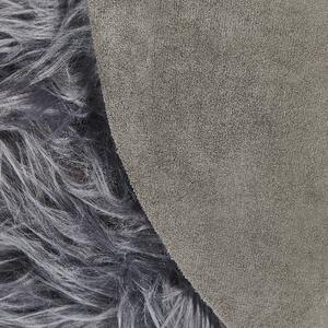 Sztuczna skóra owcza glamour szara futro akrylowe włochacz 180x60 cm Mamungari Beliani