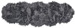 Sztuczna skóra owcza glamour szara futro akrylowe włochacz 180x60 cm Mamungari Beliani