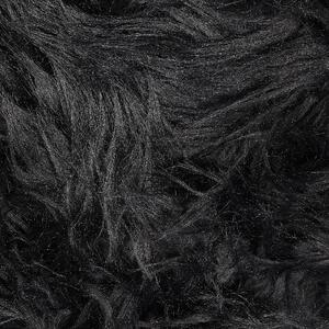 Sztuczna skóra owcza glamour czarna futro akrylowe włochacz 180x60 cm Mamungari Beliani