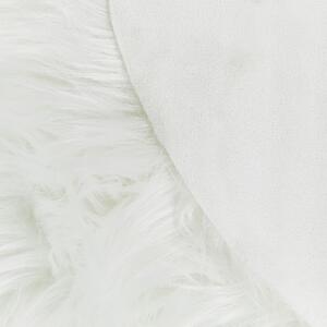 Sztuczna skóra owcza glamour biała futro akrylowe włochacz 180x60 cm Mamungari Beliani