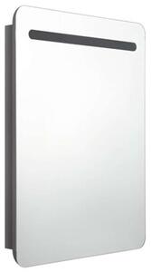 Szafka łazienkowa z lustrem, LED, szara z połyskiem 60x11x80 cm