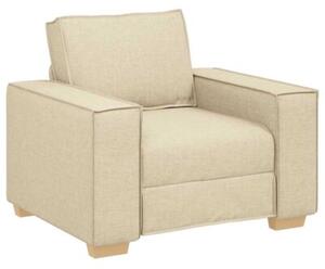 Sofa 3 szt. kremowy tkanina lniana