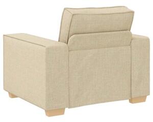 Sofa 3 szt. kremowy tkanina lniana