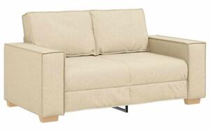 Sofa 3 szt. kremowy tkanina lniana