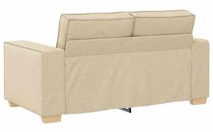 Sofa 3 szt. kremowy tkanina lniana