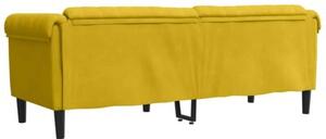 Sofa 3-osobowa, Å¼Ã³Åta, tapicerowana aksamitem
