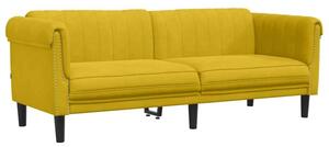 Sofa 3-osobowa, Å¼Ã³Åta, tapicerowana aksamitem