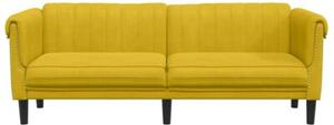 Sofa 3-osobowa, Å¼Ã³Åta, tapicerowana aksamitem
