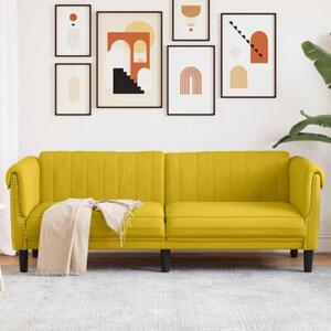 Sofa 3-osobowa, Å¼Ã³Åta, tapicerowana aksamitem