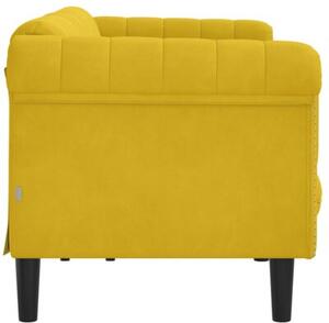 Sofa 3-osobowa, Å¼Ã³Åta, tapicerowana aksamitem