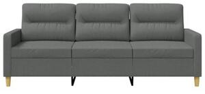Sofa 3-osobowa, ciemnoszara, 180 cm, tapicerowana tkaninÄ