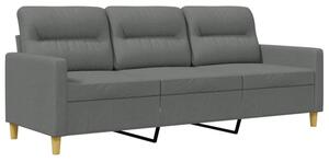 Sofa 3-osobowa, ciemnoszara, 180 cm, tapicerowana tkaninÄ