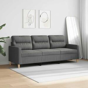 Sofa 3-osobowa, ciemnoszara, 180 cm, tapicerowana tkaninÄ