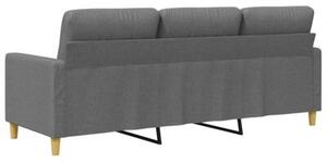 Sofa 3-osobowa, ciemnoszara, 180 cm, tapicerowana tkaninÄ