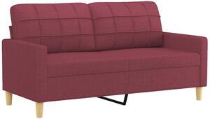 Sofa 2-osobowa, winna czerwieÅ, 140 cm, tapicerowana tkaninÄ