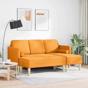 Zestaw sof 2 szt. ciemny Å»Ã³Åty 173 x 131 x 67 cm tkanina