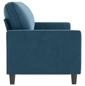 Sofa 3-osobowa, niebieski, 180 cm, tapicerowana aksamitem