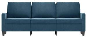 Sofa 3-osobowa, niebieski, 180 cm, tapicerowana aksamitem