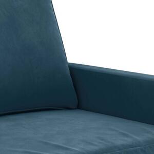 Sofa 3-osobowa, niebieski, 180 cm, tapicerowana aksamitem