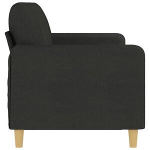 Sofa 3-osobowa, czarna, 180 cm, tapicerowana tkaninÄ
