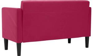 Sofa dwuosobowa wino czerwone 111 cm aksamit