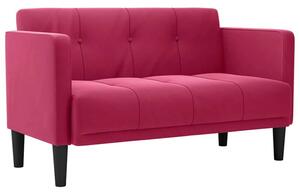 Sofa dwuosobowa wino czerwone 111 cm aksamit