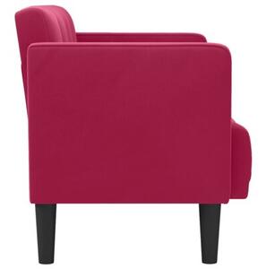 Sofa dwuosobowa wino czerwone 111 cm aksamit
