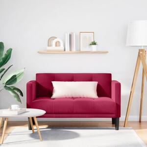 Sofa dwuosobowa wino czerwone 111 cm aksamit